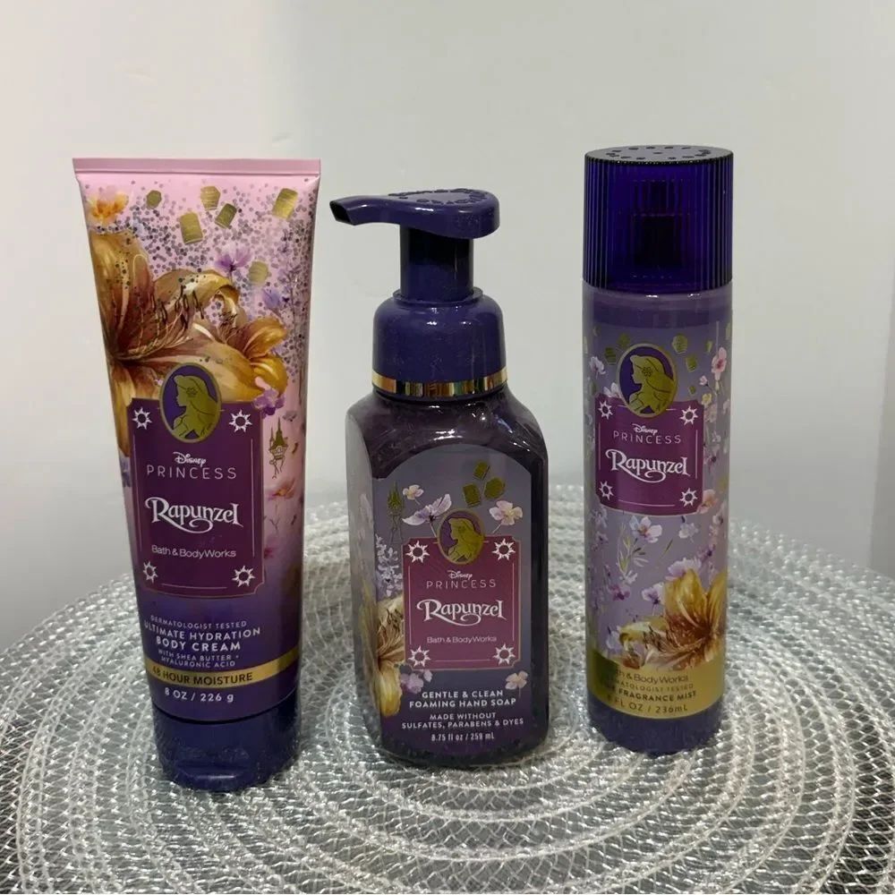 BBW Disney Princess Rapunzel Fragrance Mist, Body Cream and Hand Soap NWT